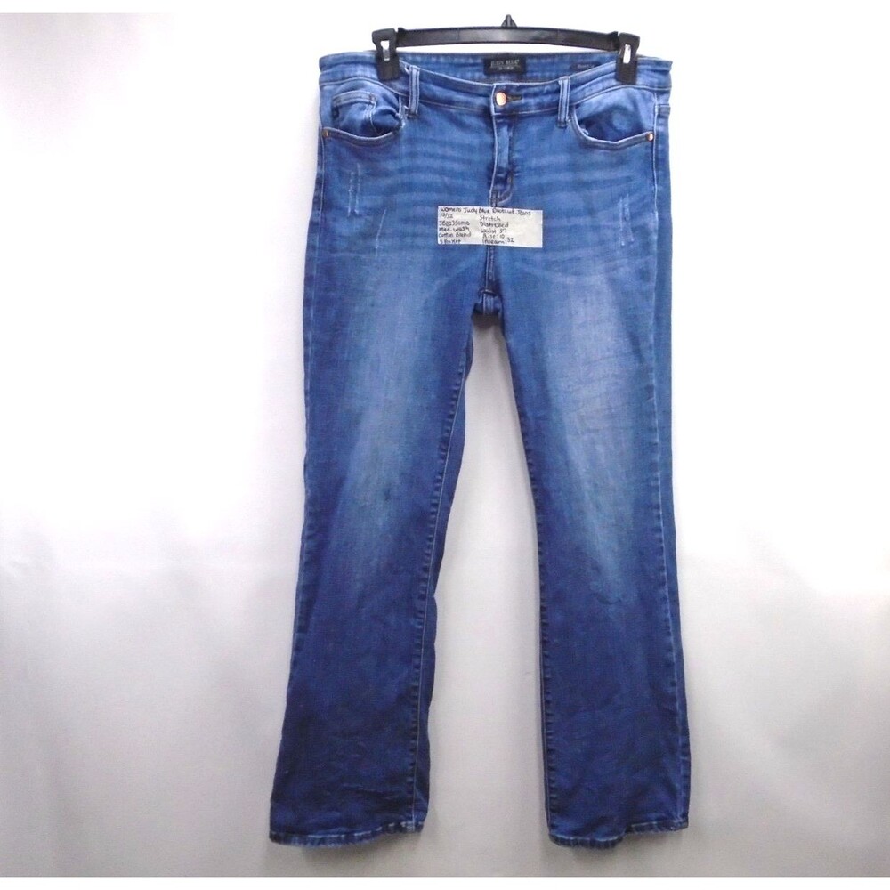 Judy Blue Bootcut Jeans Womens 15/32 Mid Wash Distressed Stretch Denim JB82350MD